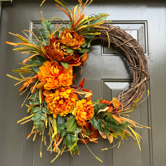 Fall Peony Wreath