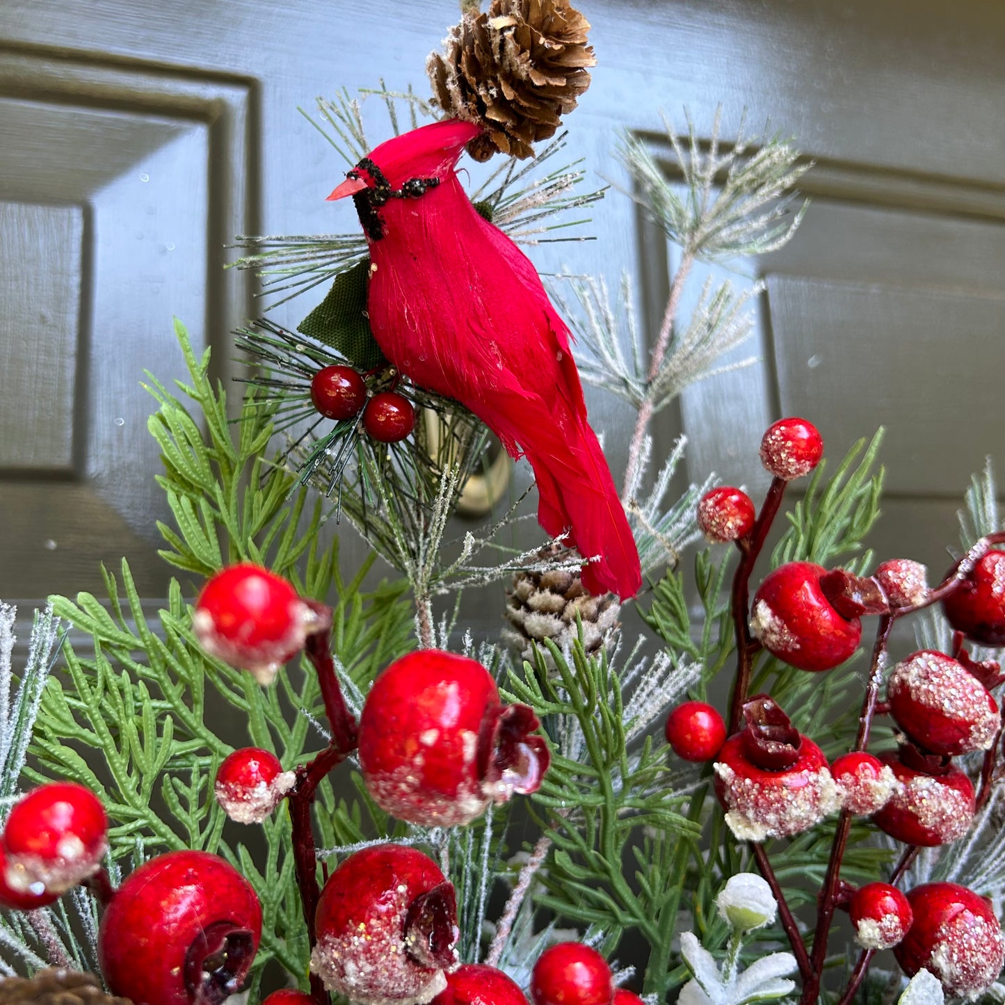 Cardinal Door Hanger Winter Cardinal Wreath For Front Door