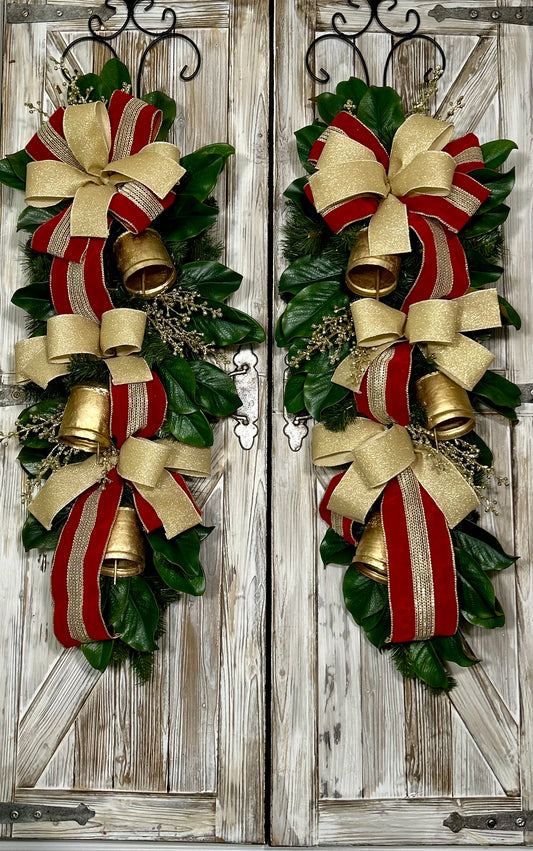 Large Double Door Christmas Swags