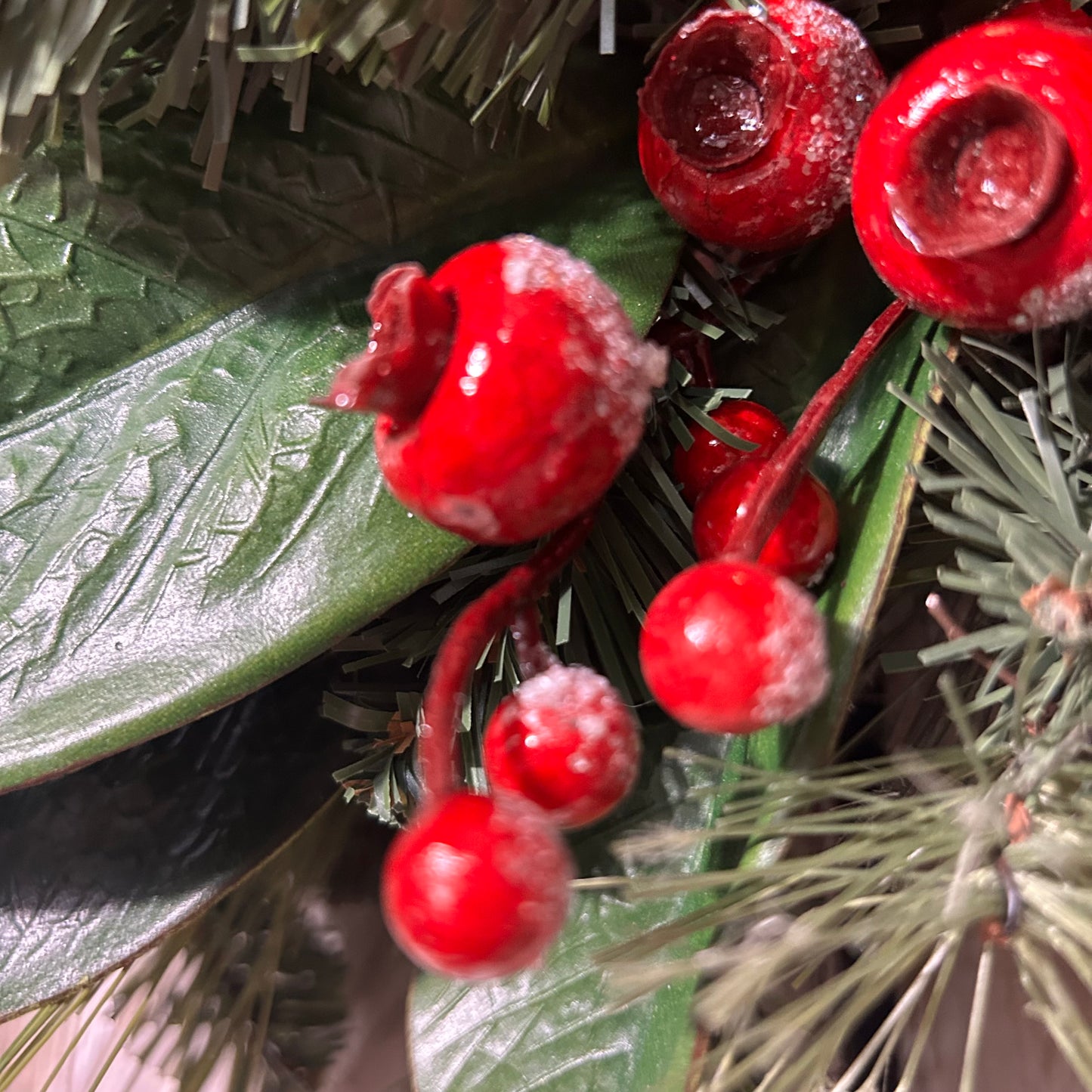 Traditional Christmas Wreath With Lighted Church