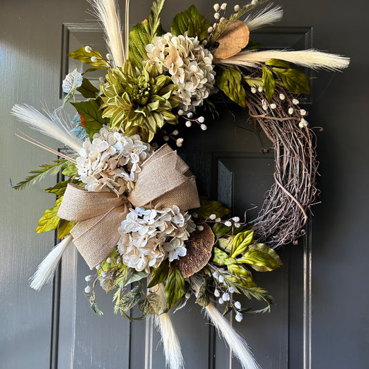 Large Boho Neutral Fall Wreath