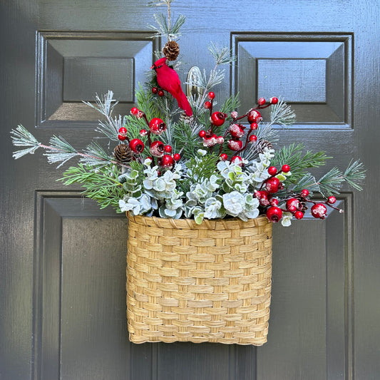 Cardinal Door Hanger Winter Cardinal Wreath For Front Door