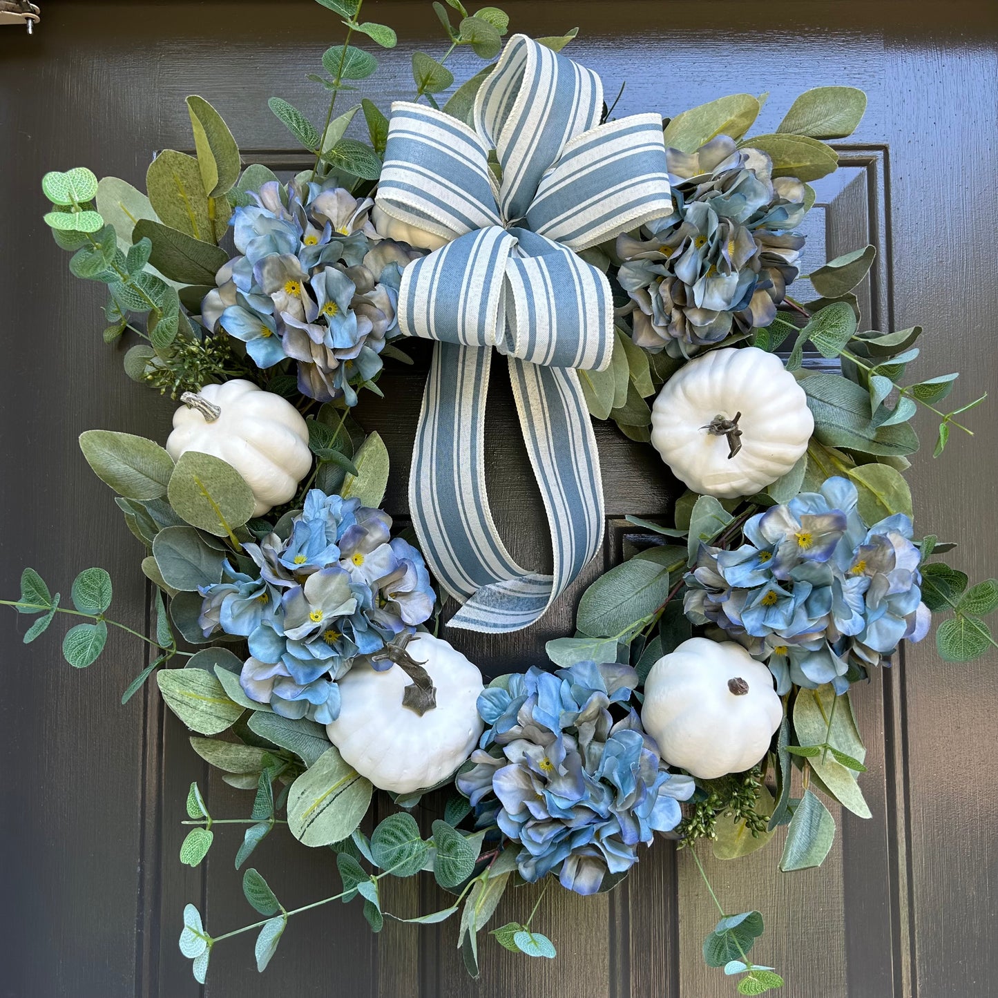 Fall Wreath Hydrangea and Pumpkin Wreath