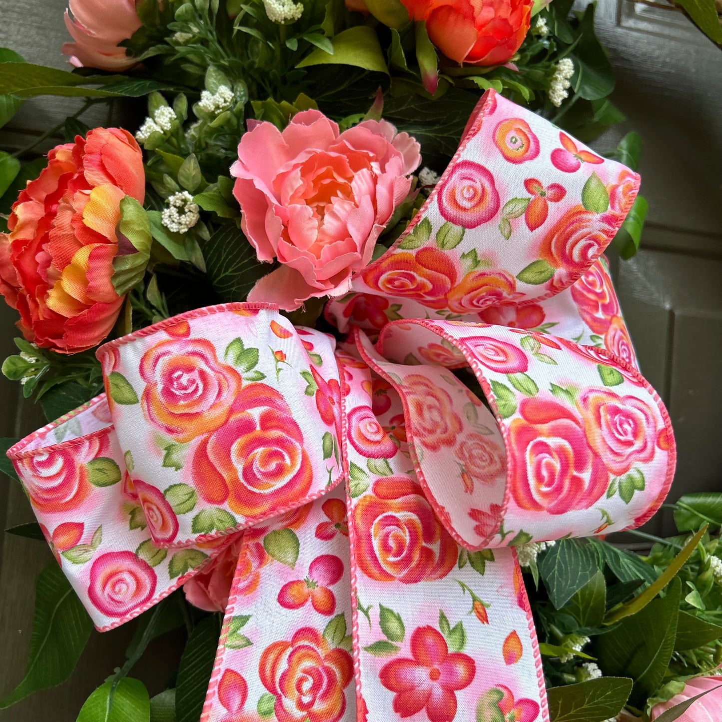 Spring Summer Peony Wreath