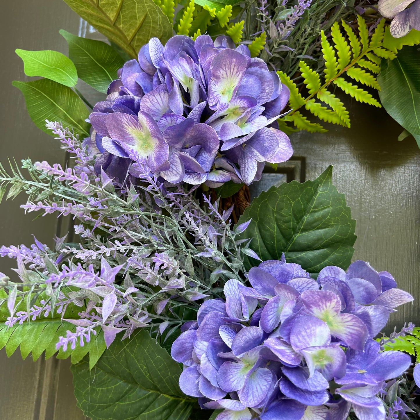 Purple Hydrangea and Lavender Wreath, Spring Summer Wreath for Front Door