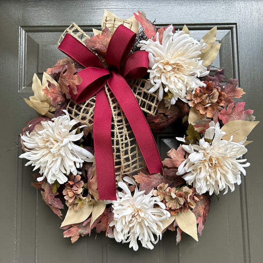 Neutral Fall Wreath For Front Door